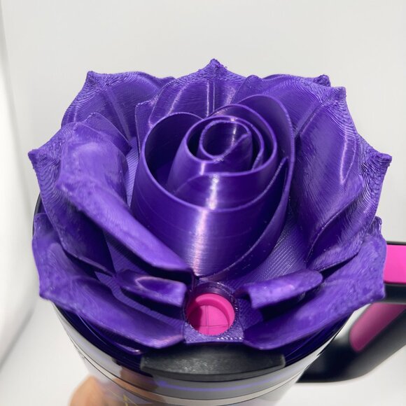 3D Rose Tumbler Topper that fit the new Barbie x Stanley 80s Rockers lids - Picture 13 of 15